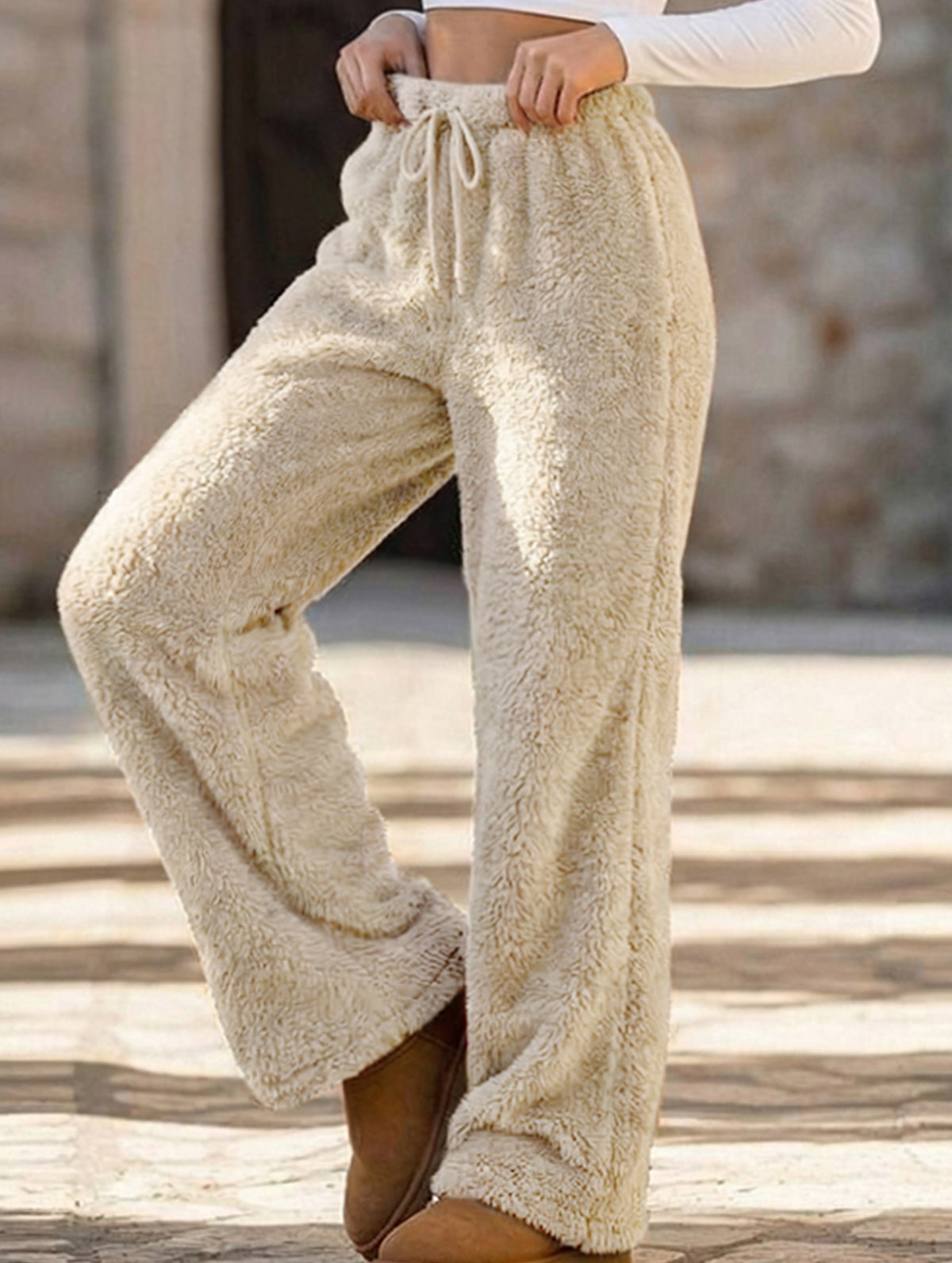 Casual loose-fitting warm casual pants