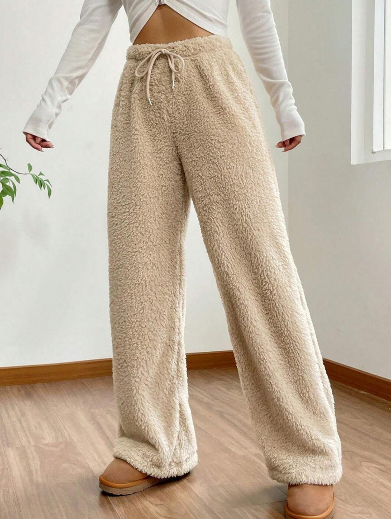Casual loose-fitting warm casual pants