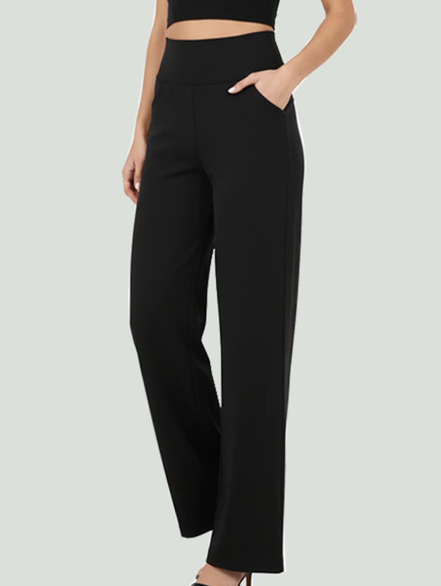 Fitness and workout wide-leg pants
