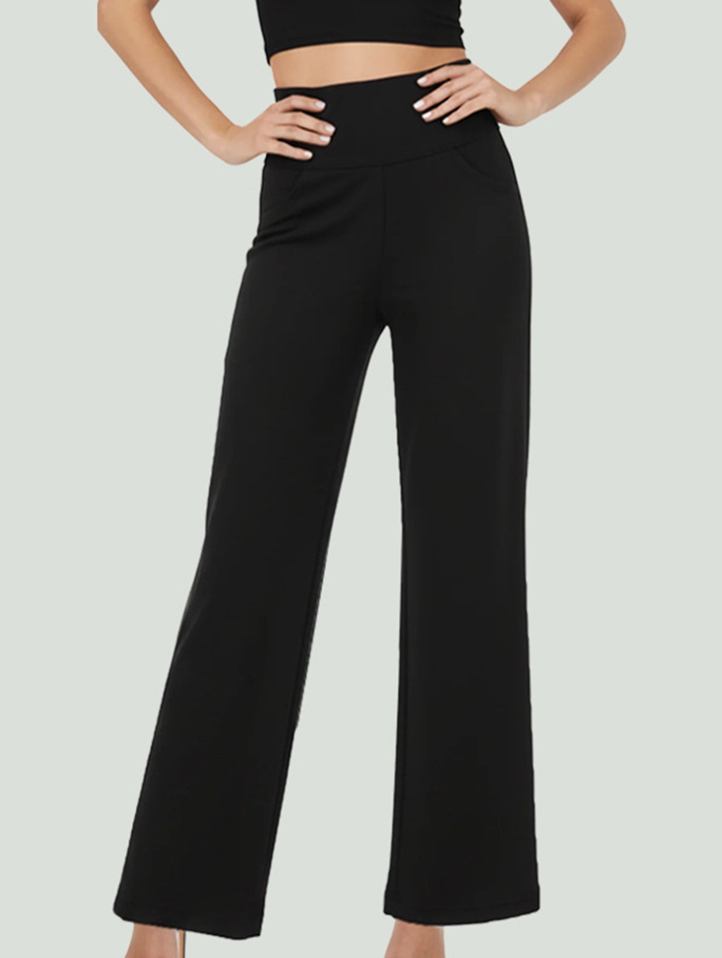 Fitness and workout wide-leg pants