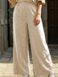 Casual high-waisted slimming wide-leg pants