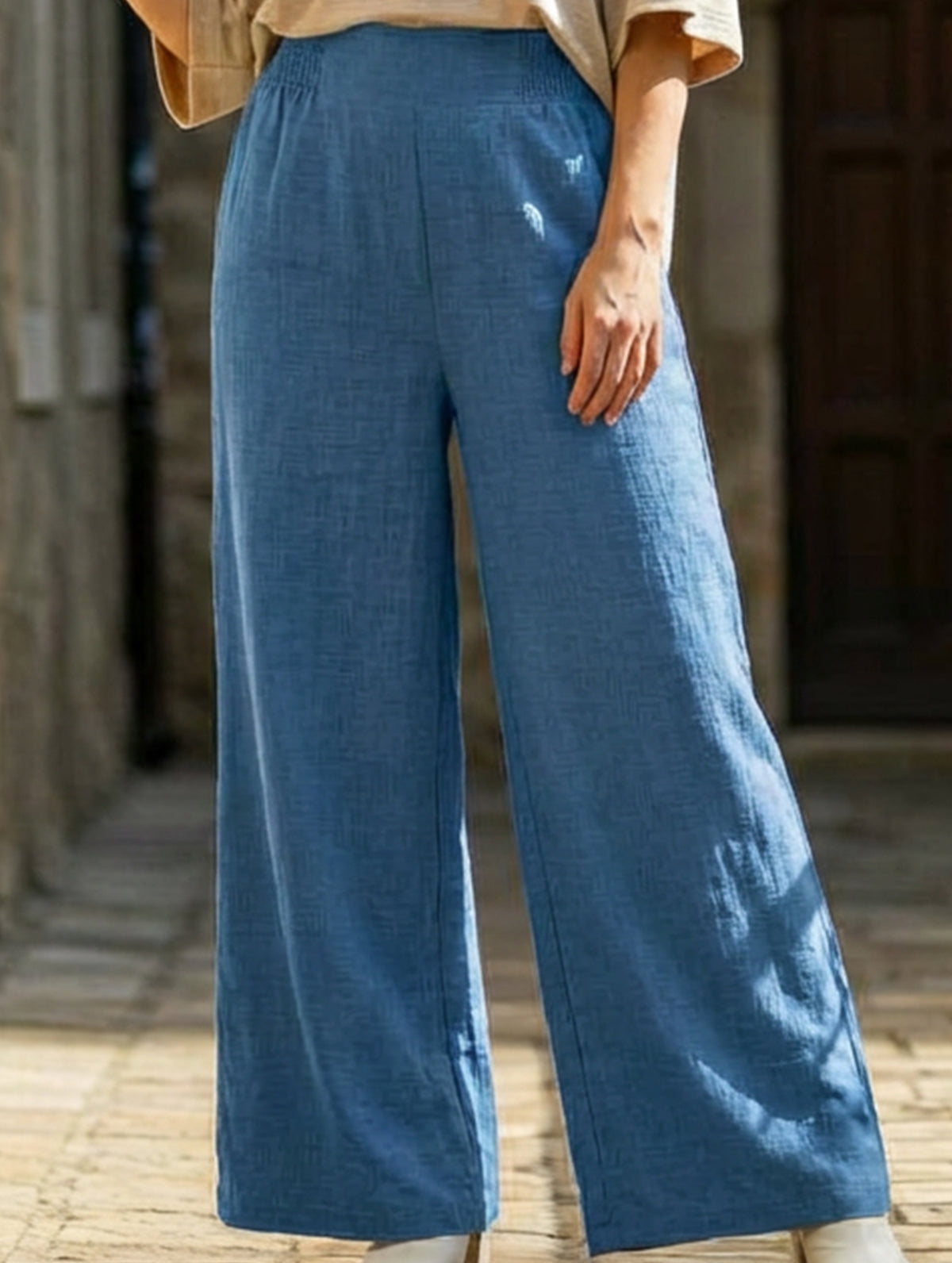Casual high-waisted slimming wide-leg pants