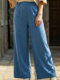 Casual high-waisted slimming wide-leg pants