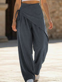 Loose-fitting, slimming, irregular wide-leg pants