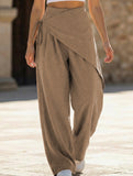 Loose-fitting, slimming, irregular wide-leg pants