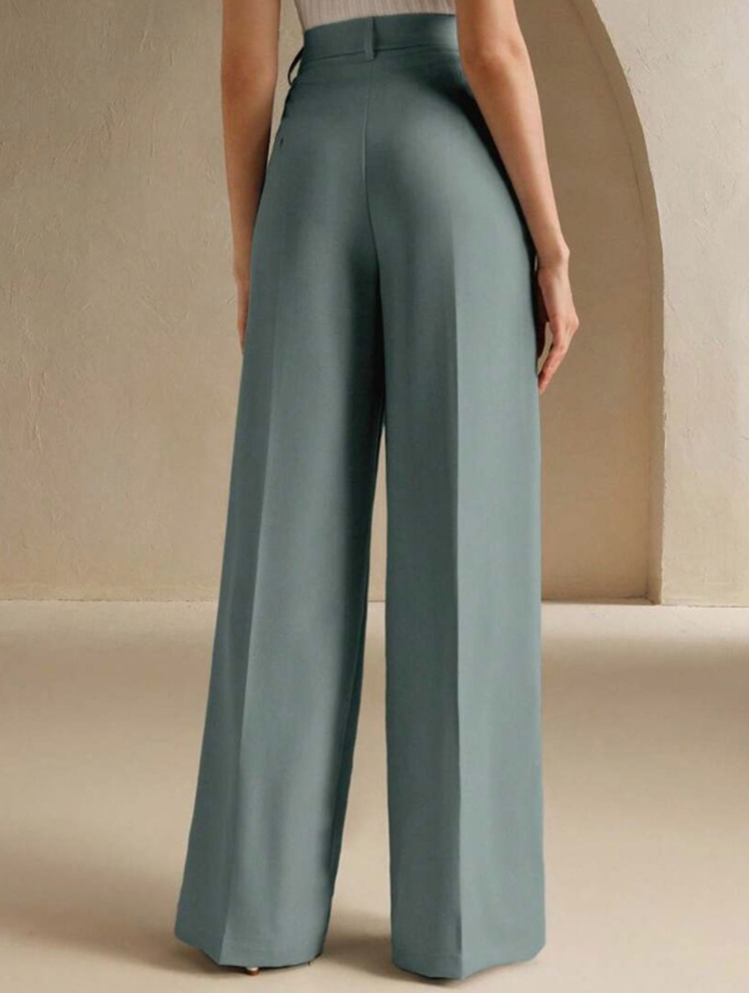 Versatile straight-leg floor-length suit pants