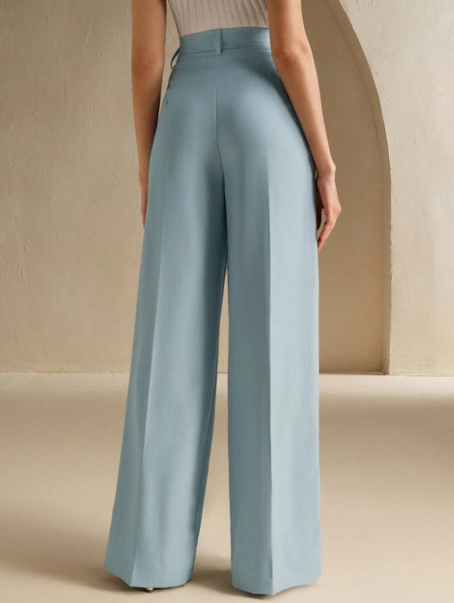 Versatile straight-leg floor-length suit pants