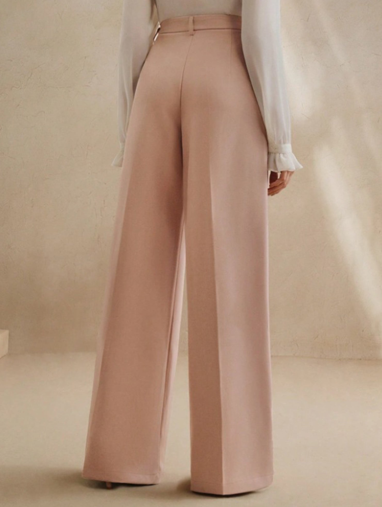 Versatile straight-leg floor-length suit pants
