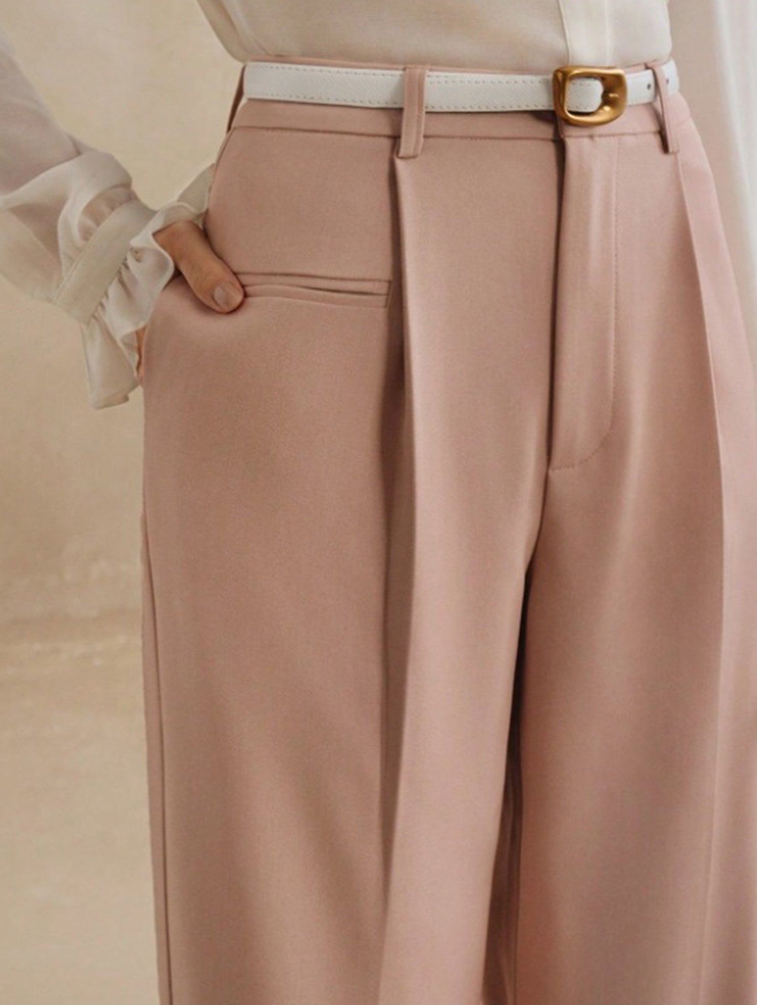 Versatile straight-leg floor-length suit pants