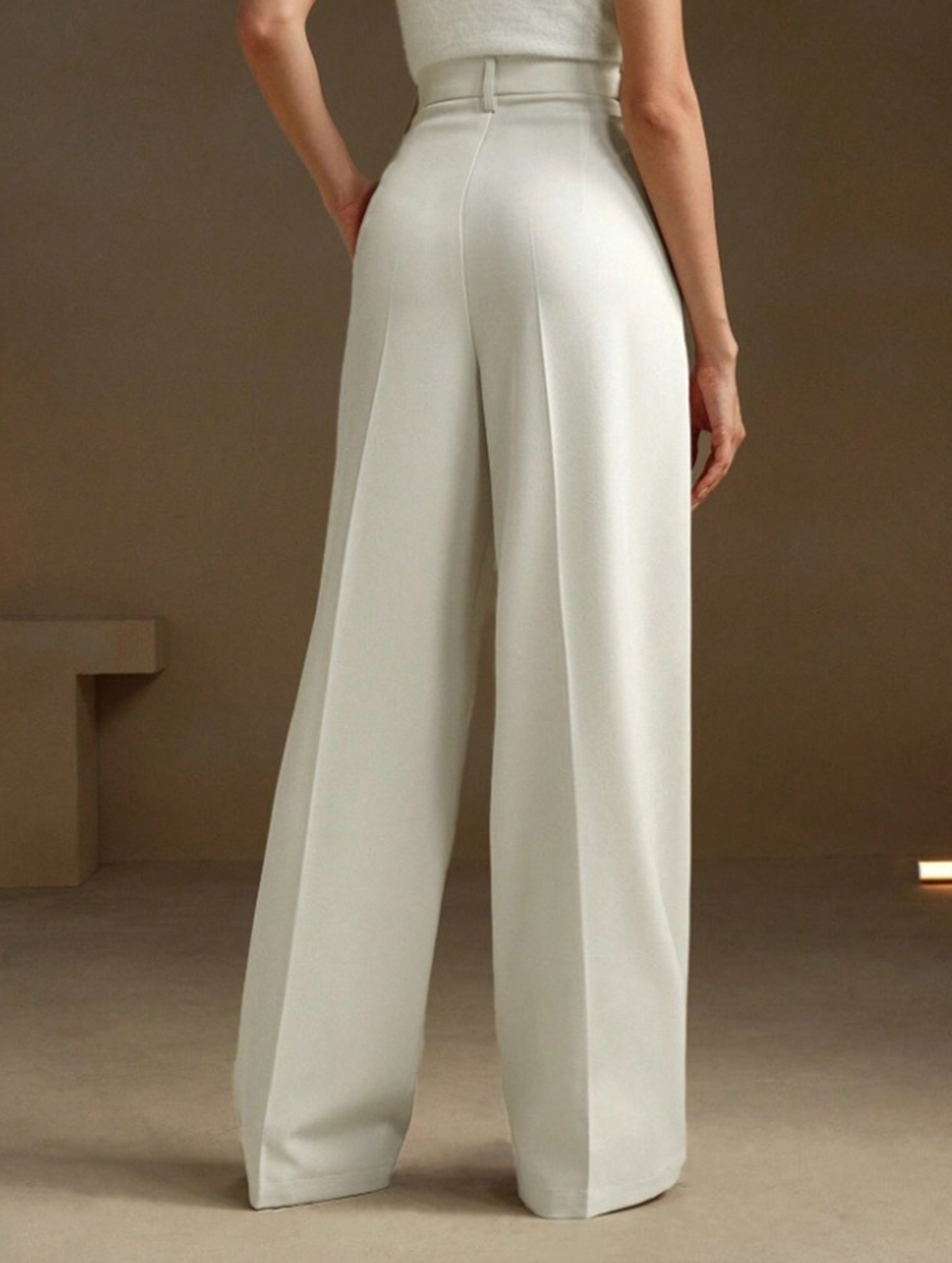 Versatile straight-leg floor-length suit pants