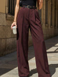 Minimalist style flowy suit trousers