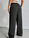 Sophisticated striped wide-leg trousers