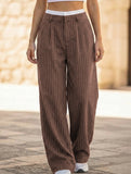 Sophisticated striped wide-leg trousers