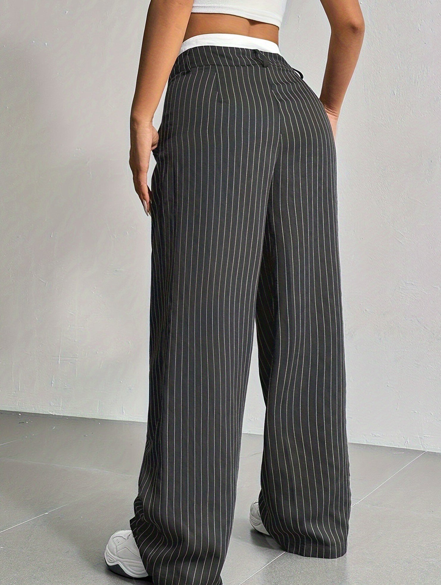Sophisticated striped wide-leg trousers