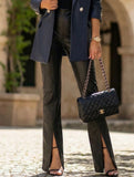 Slim-fit sexy casual split leather pants for women