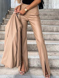 Slim-fit sexy casual split leather pants for women