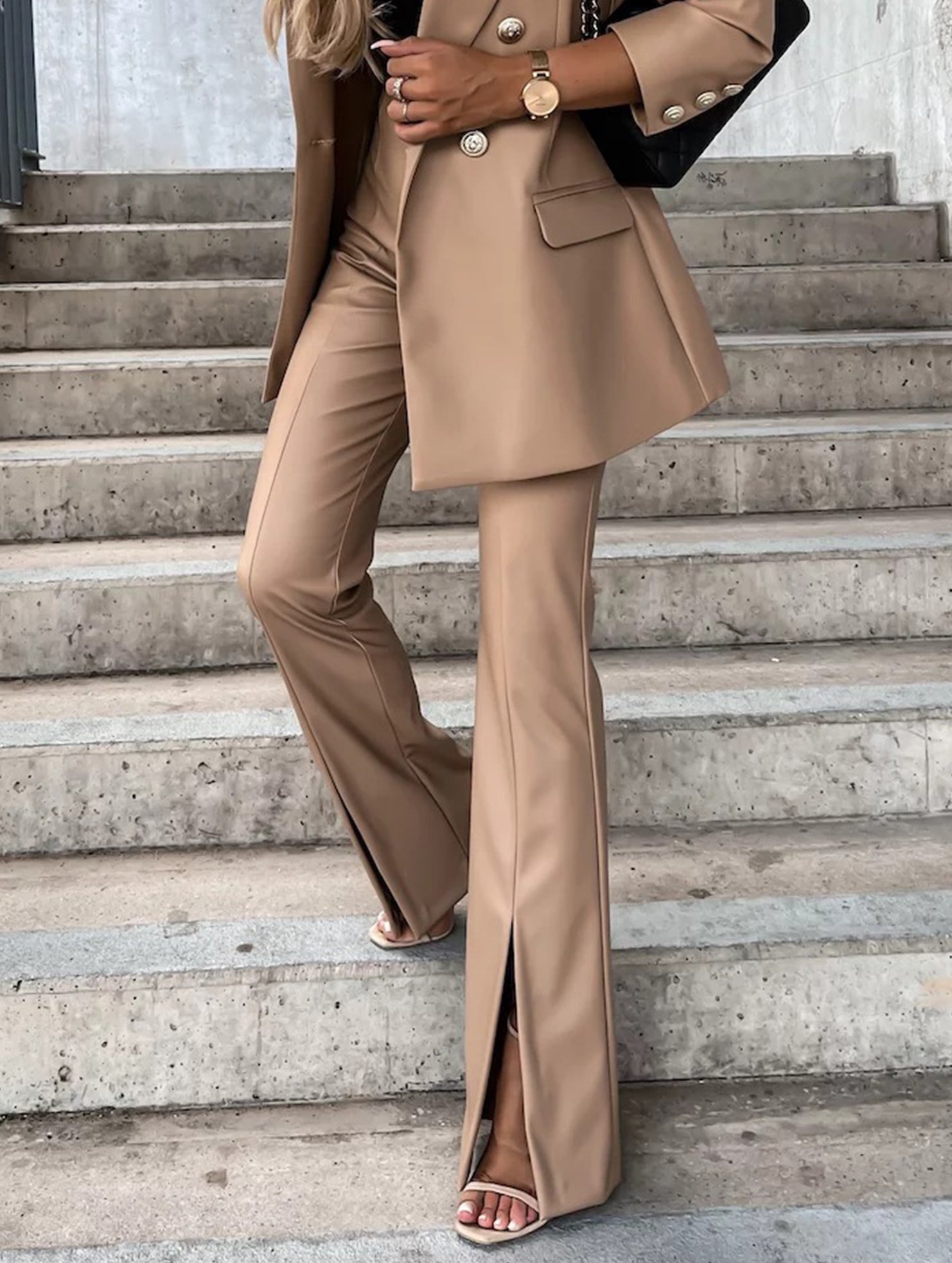 Slim-fit sexy casual split leather pants for women