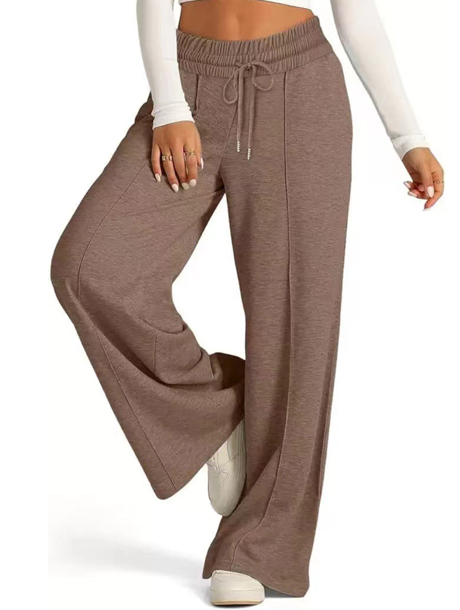 Women's casual elastic waist wide-leg pants_CWBLP01452
