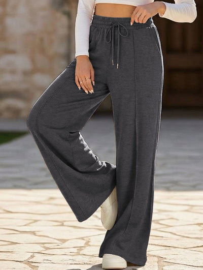 Women's casual elastic waist wide-leg pants_CWBLP01452