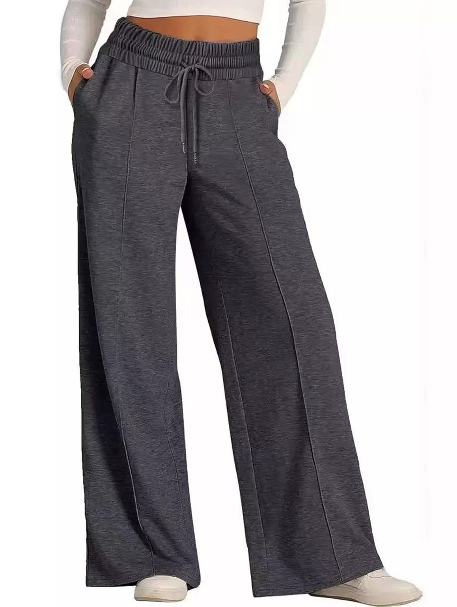 Women's casual elastic waist wide-leg pants_CWBLP01452