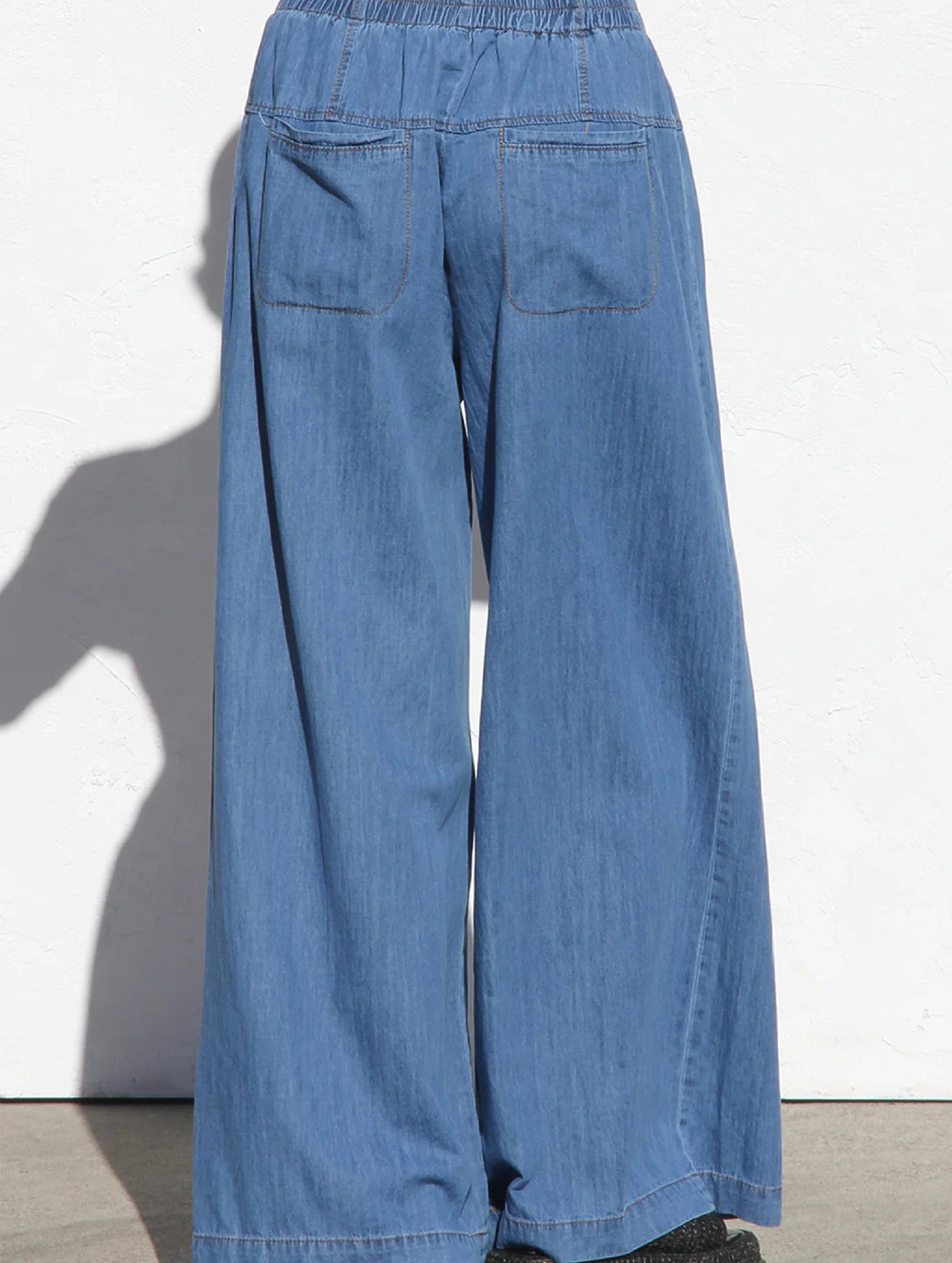 Elastic Waist Wide Leg Vintage Denim Pants_CWBLP01460