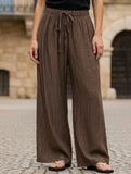 Casual and simple embroidered wide-leg pants for women
