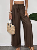 Casual and simple embroidered wide-leg pants for women