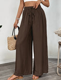 Casual and simple embroidered wide-leg pants for women
