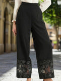 Sheer Lace Patchwork Straight Leg Pants_CWBLP01477