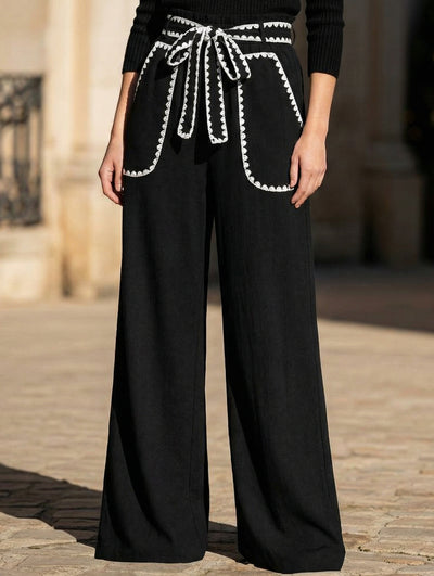 Color Block Straight Leg Office Pants_CWBLP01478