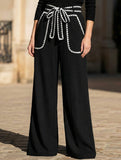 Color Block Straight Leg Office Pants_CWBLP01478