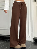 Elastic Waist Color Block Straight Pants_CWBLP01479