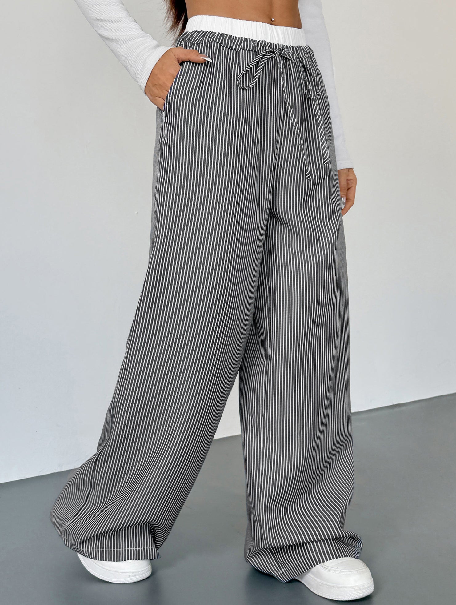 Color Block Striped Straight Leg Pants_CWBLP01484
