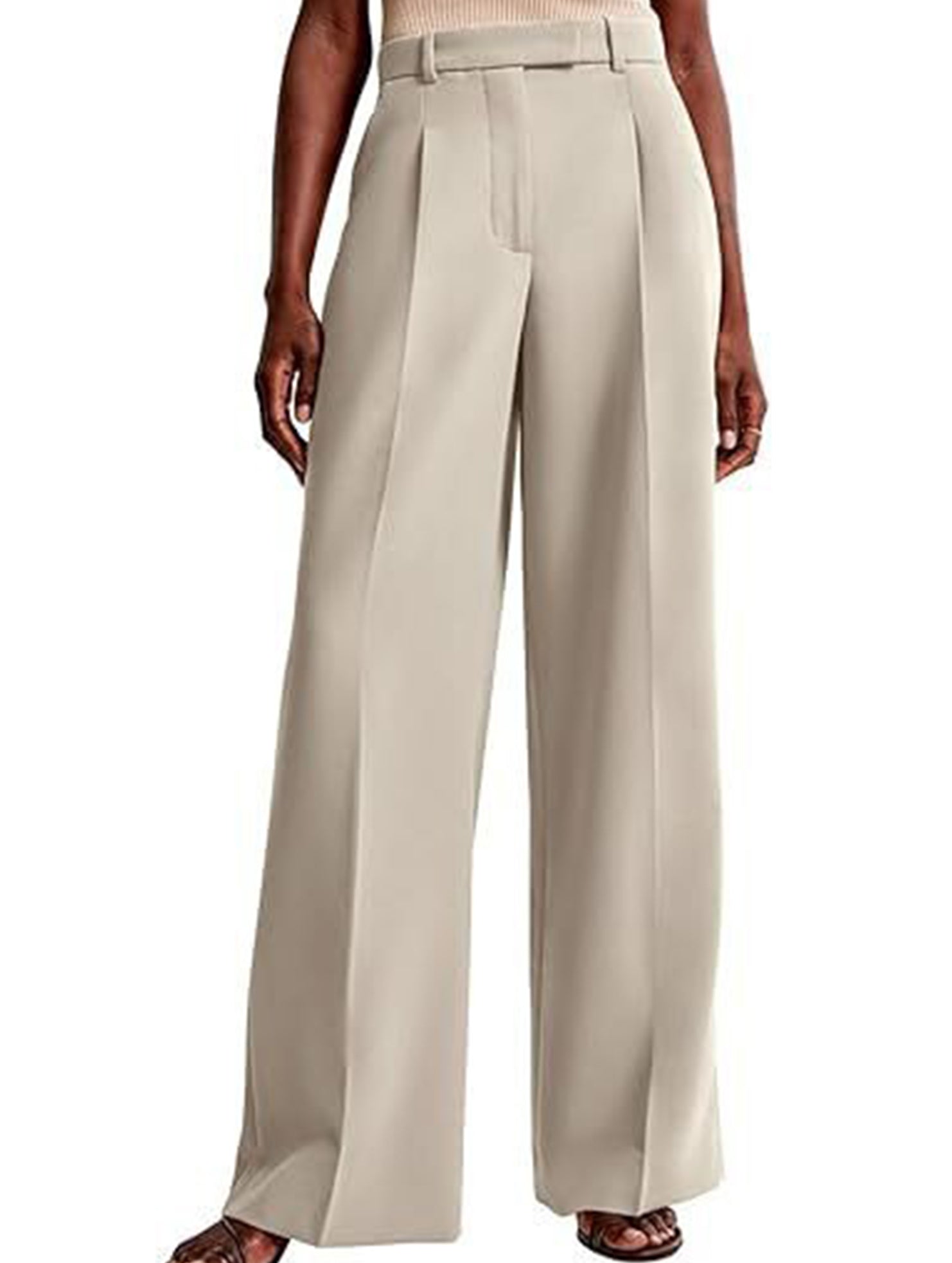 High Waist Straight Leg Wide Pants_CWBLP01495
