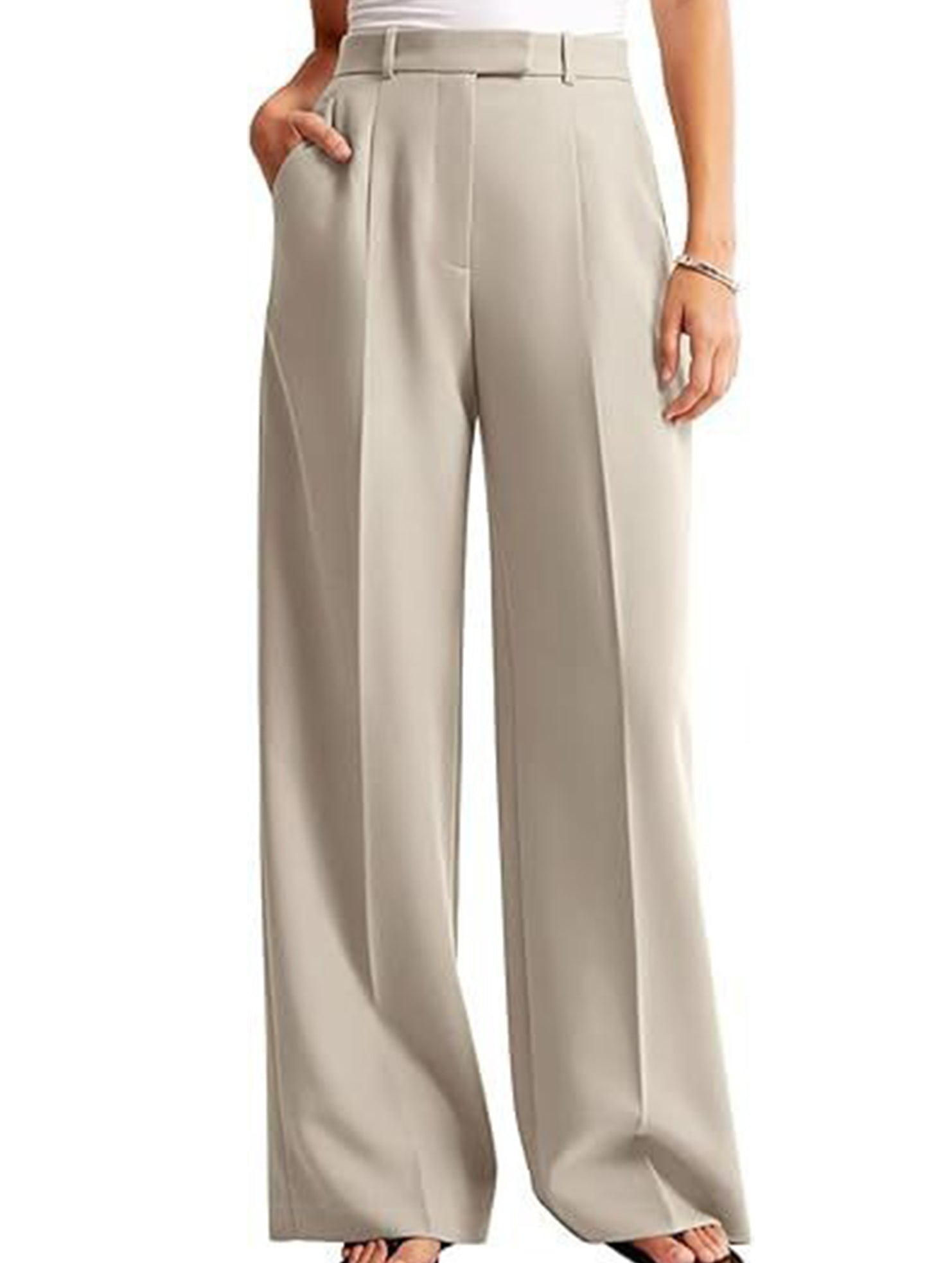 High Waist Straight Leg Wide Pants_CWBLP01495