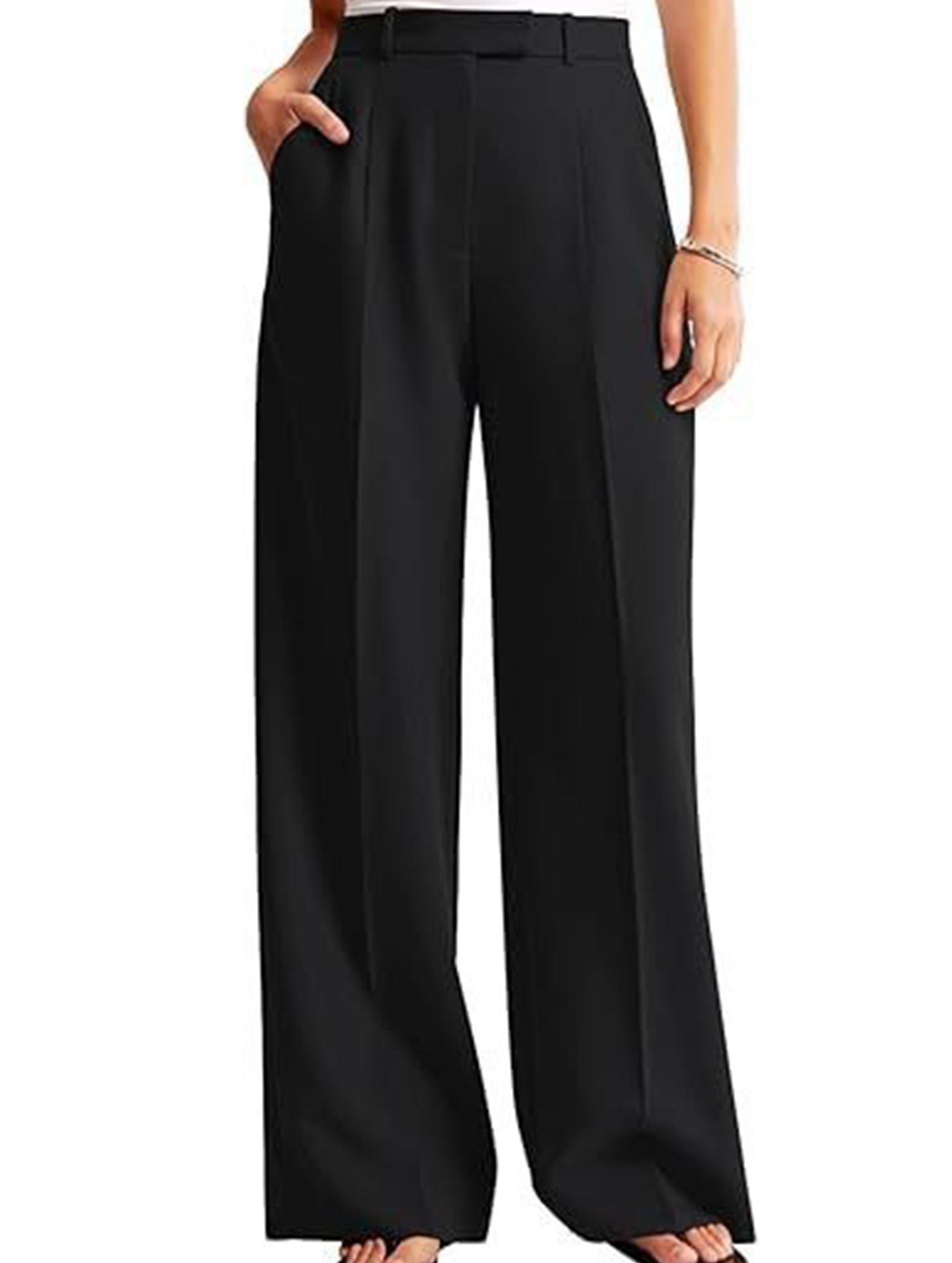 High Waist Straight Leg Wide Pants_CWBLP01495