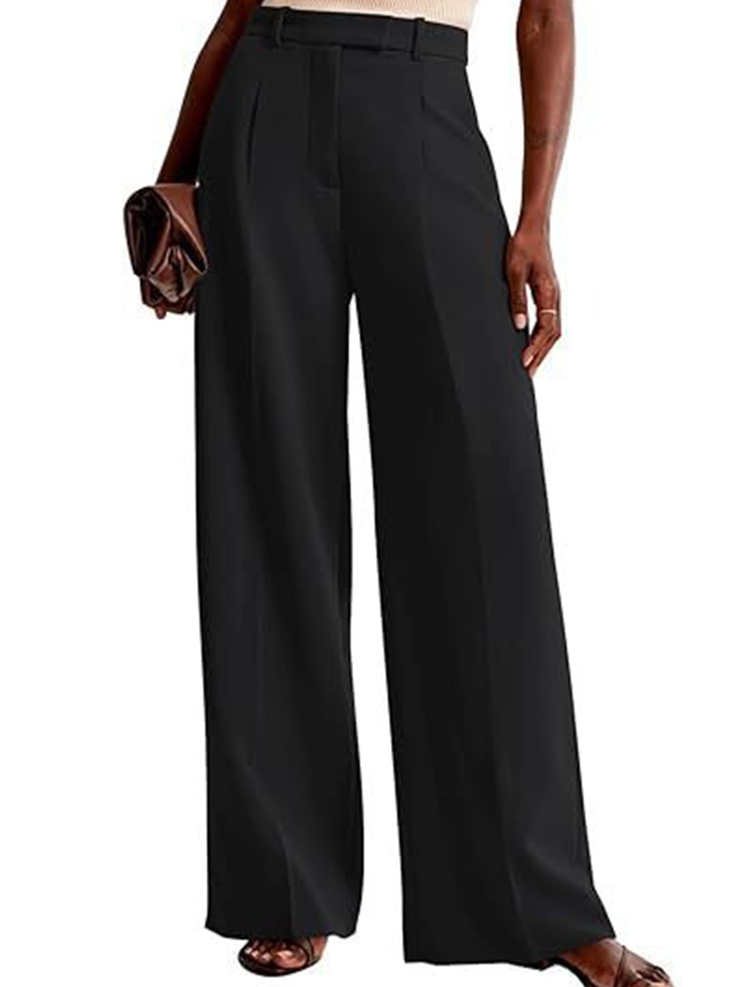 High Waist Straight Leg Wide Pants_CWBLP01495