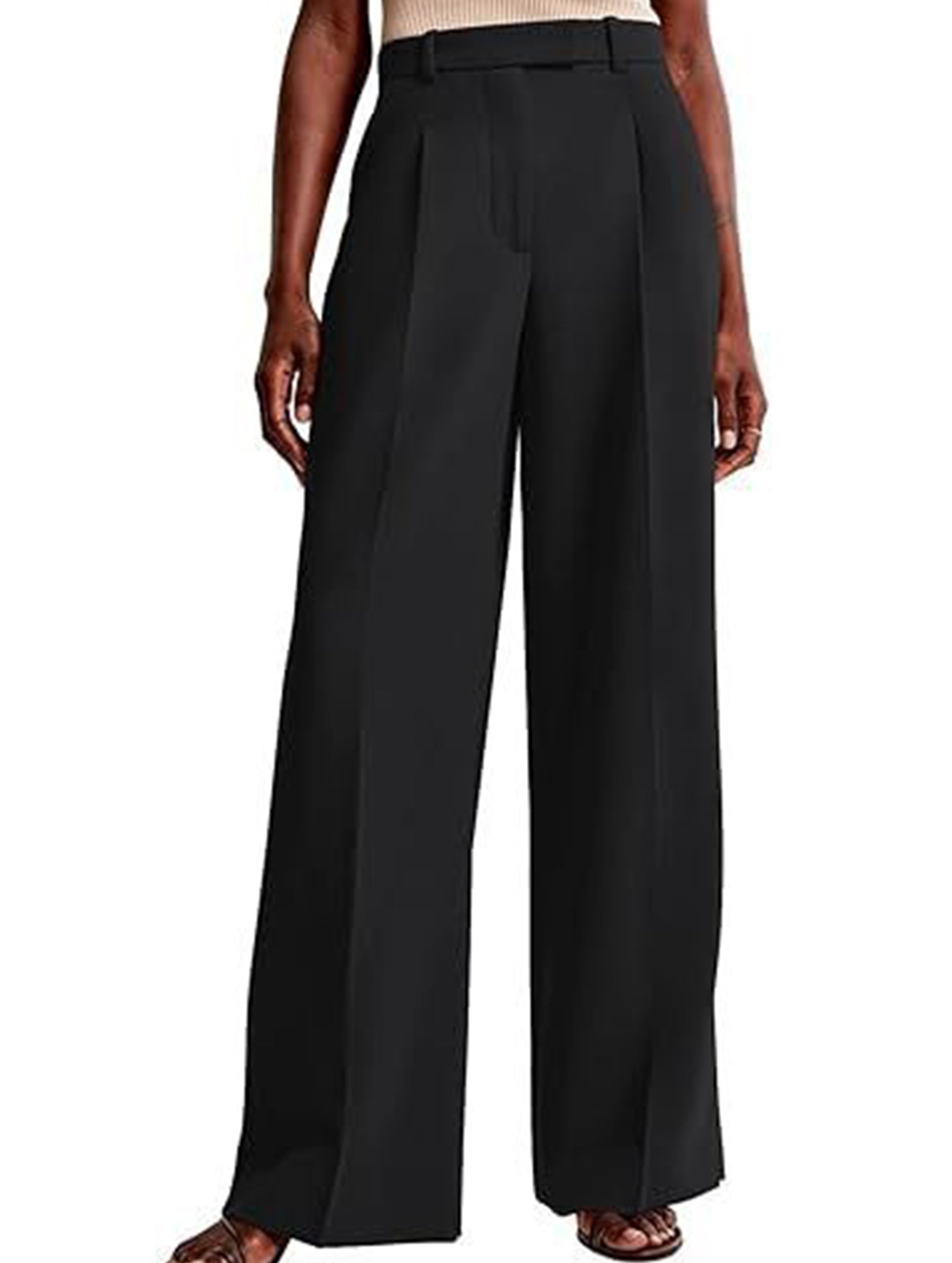 High Waist Straight Leg Wide Pants_CWBLP01495