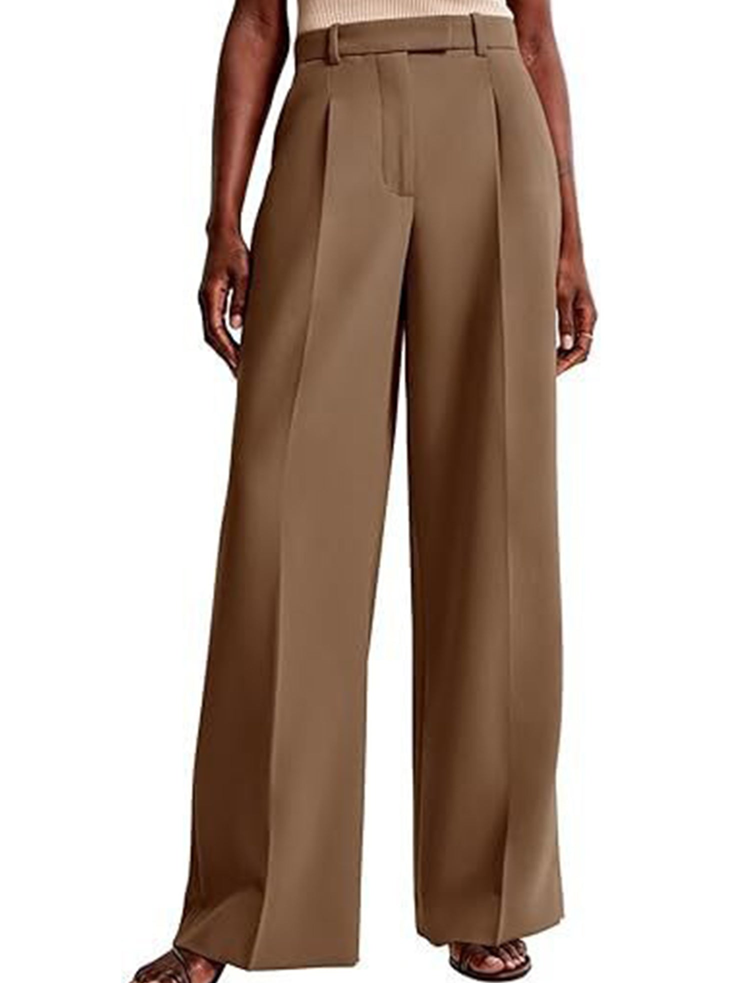 High Waist Straight Leg Wide Pants_CWBLP01495