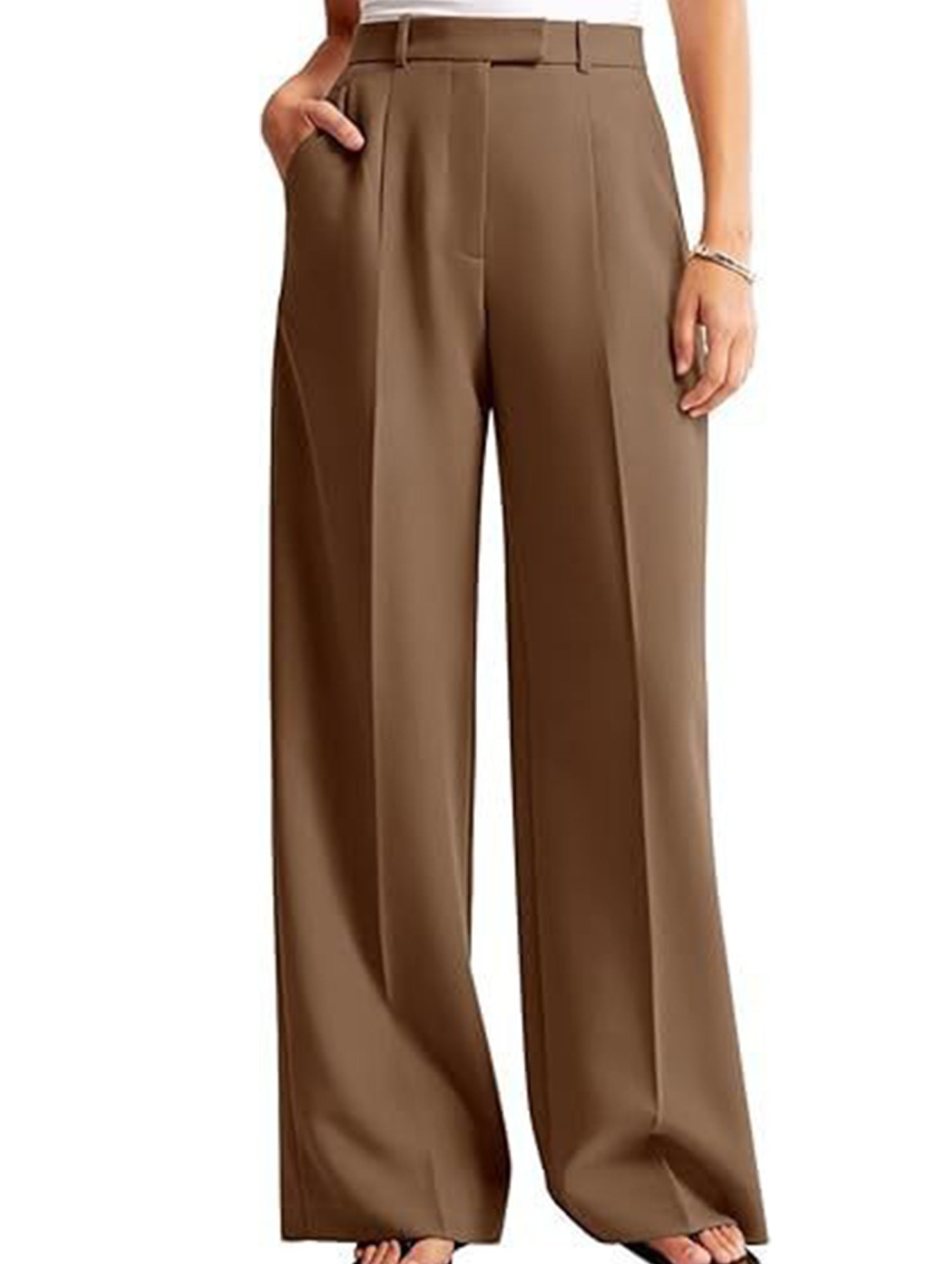 High Waist Straight Leg Wide Pants_CWBLP01495