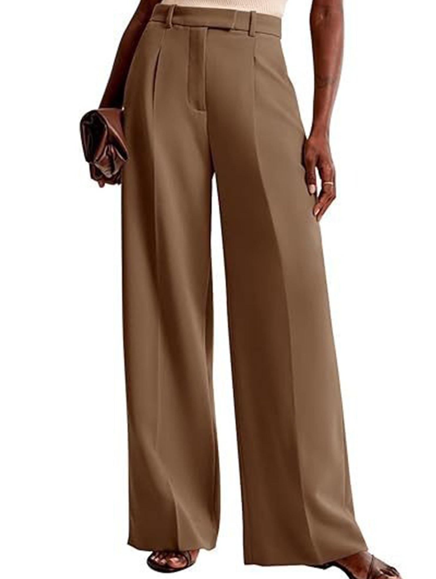 High Waist Straight Leg Wide Pants_CWBLP01495