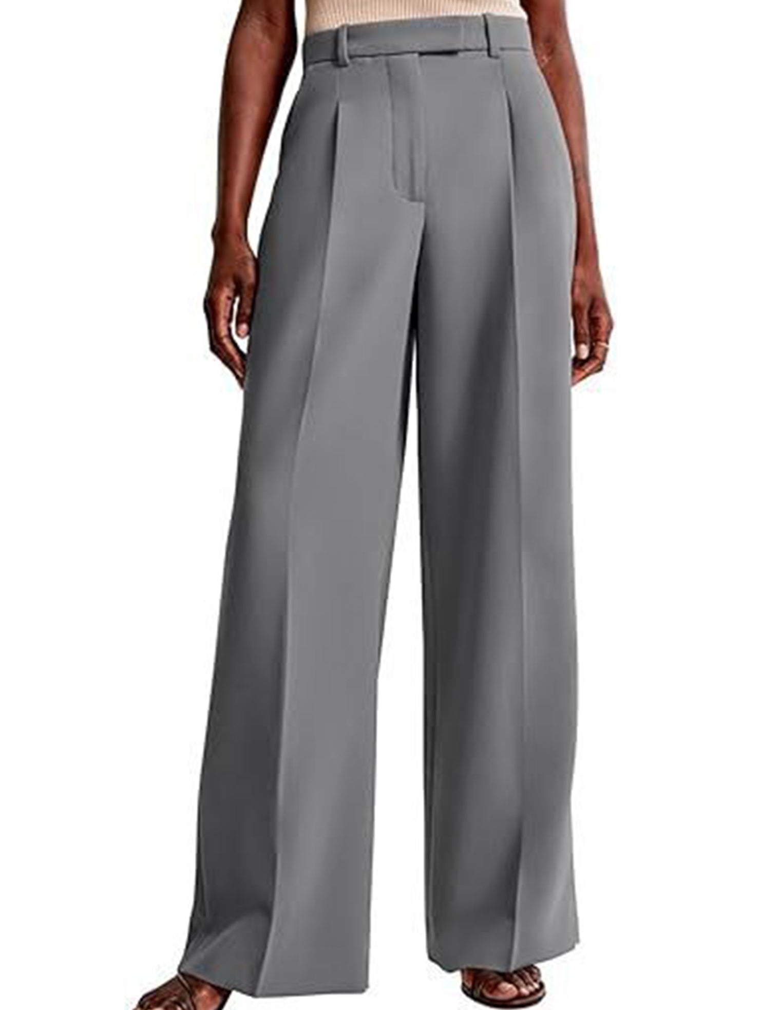 High Waist Straight Leg Wide Pants_CWBLP01495