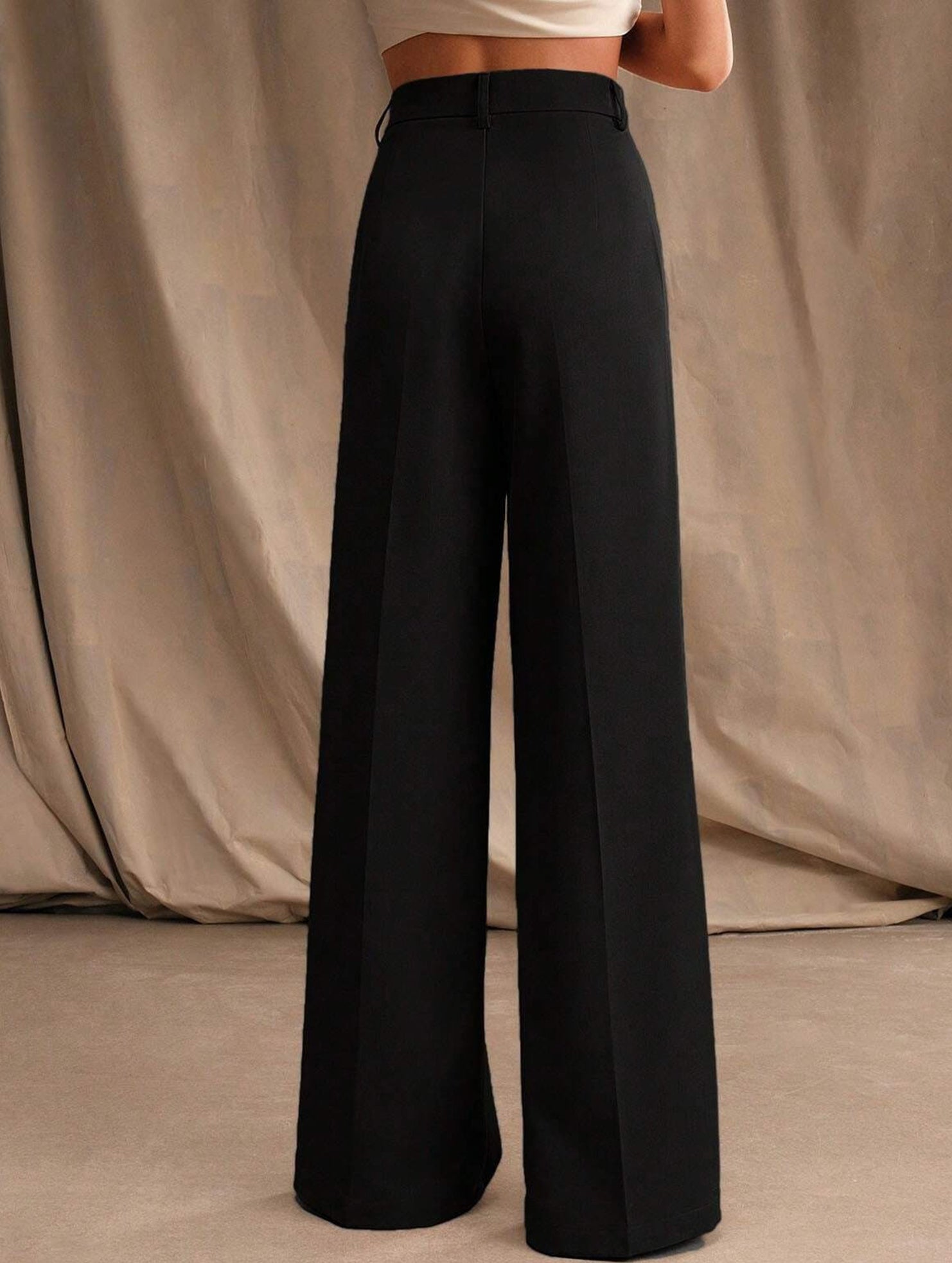 High Waist Wide Leg Straight Pants_CWBLP01498