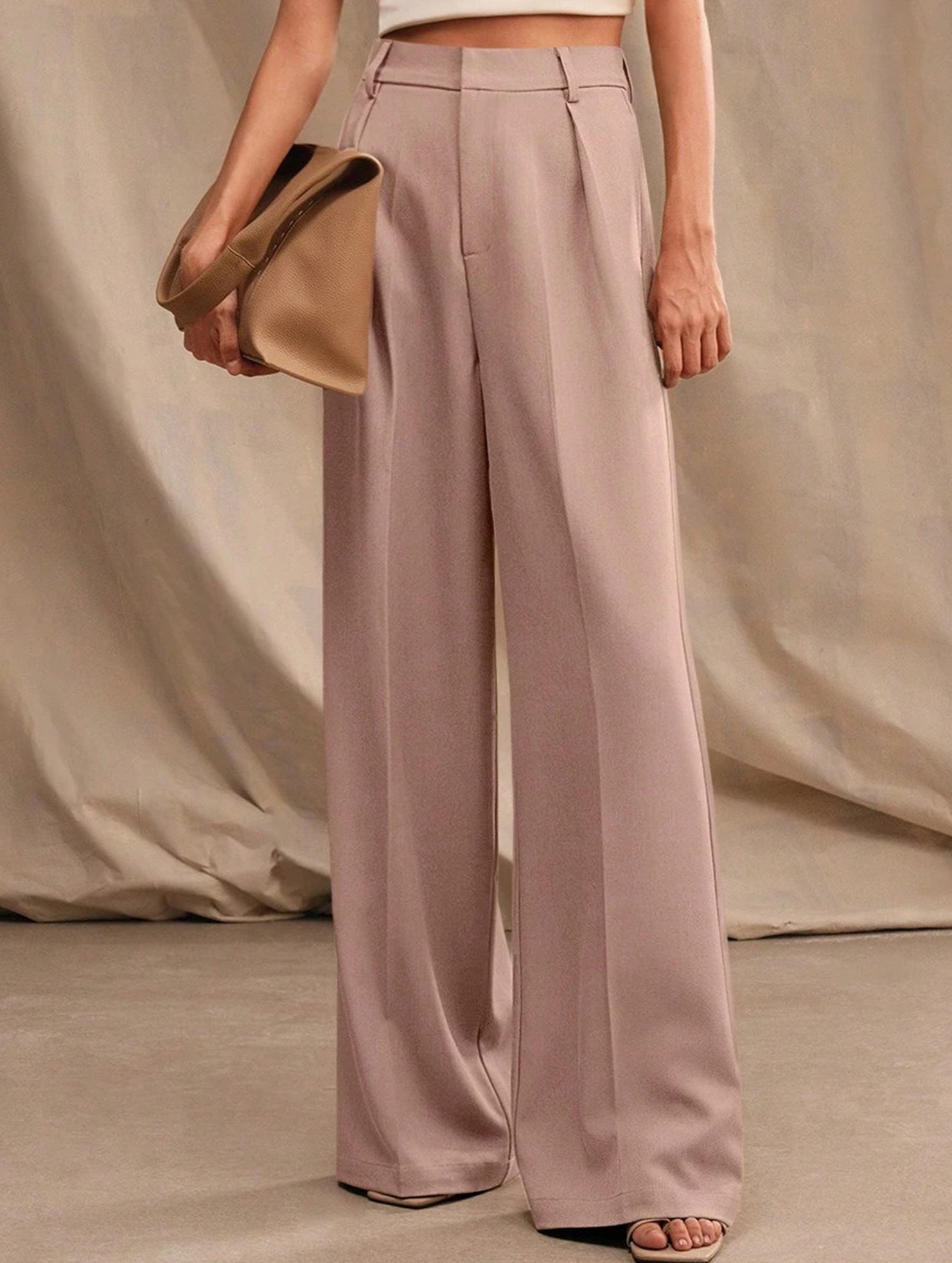 High Waist Wide Leg Straight Pants_CWBLP01498