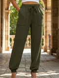 High Waist Loose Harem Pocket Pants_CWBLP01506