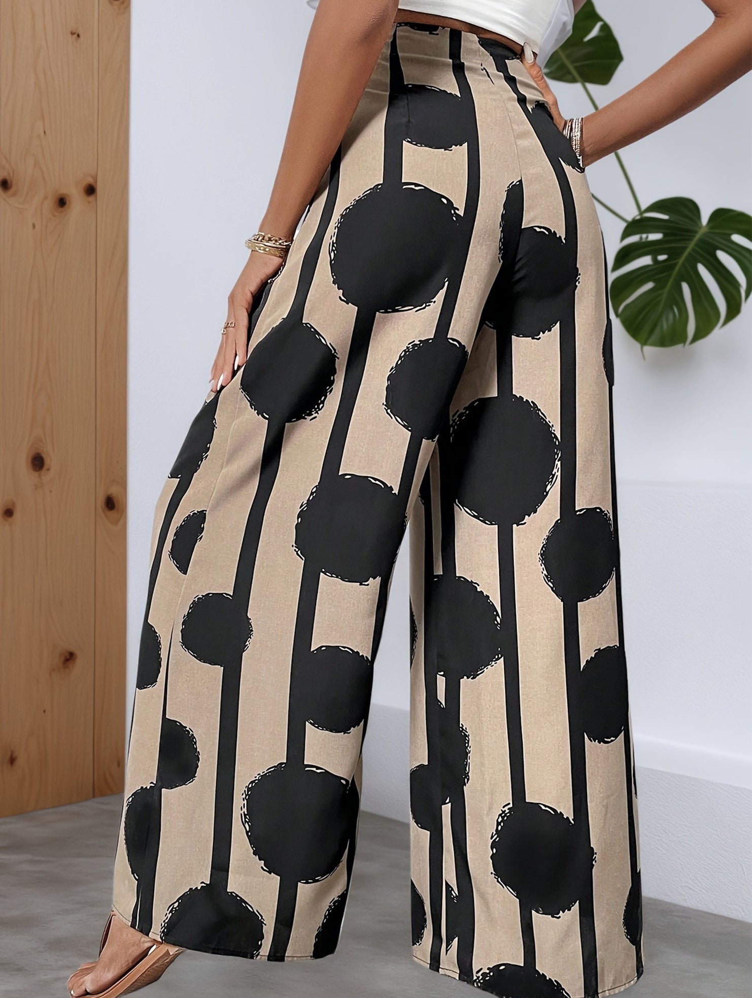 Boho Print High Waist Wide Leg Pants_CWBLP01507