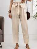 Tie Waist Straight Leg Casual Pants_CWBLP01509