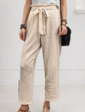 Tie Waist Straight Leg Casual Pants_CWBLP01509