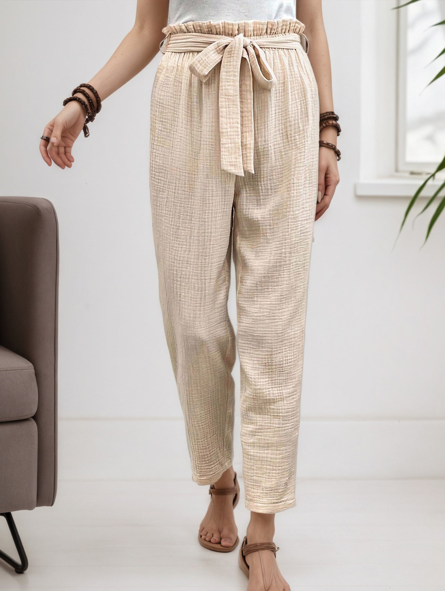 Tie Waist Straight Leg Casual Pants_CWBLP01509