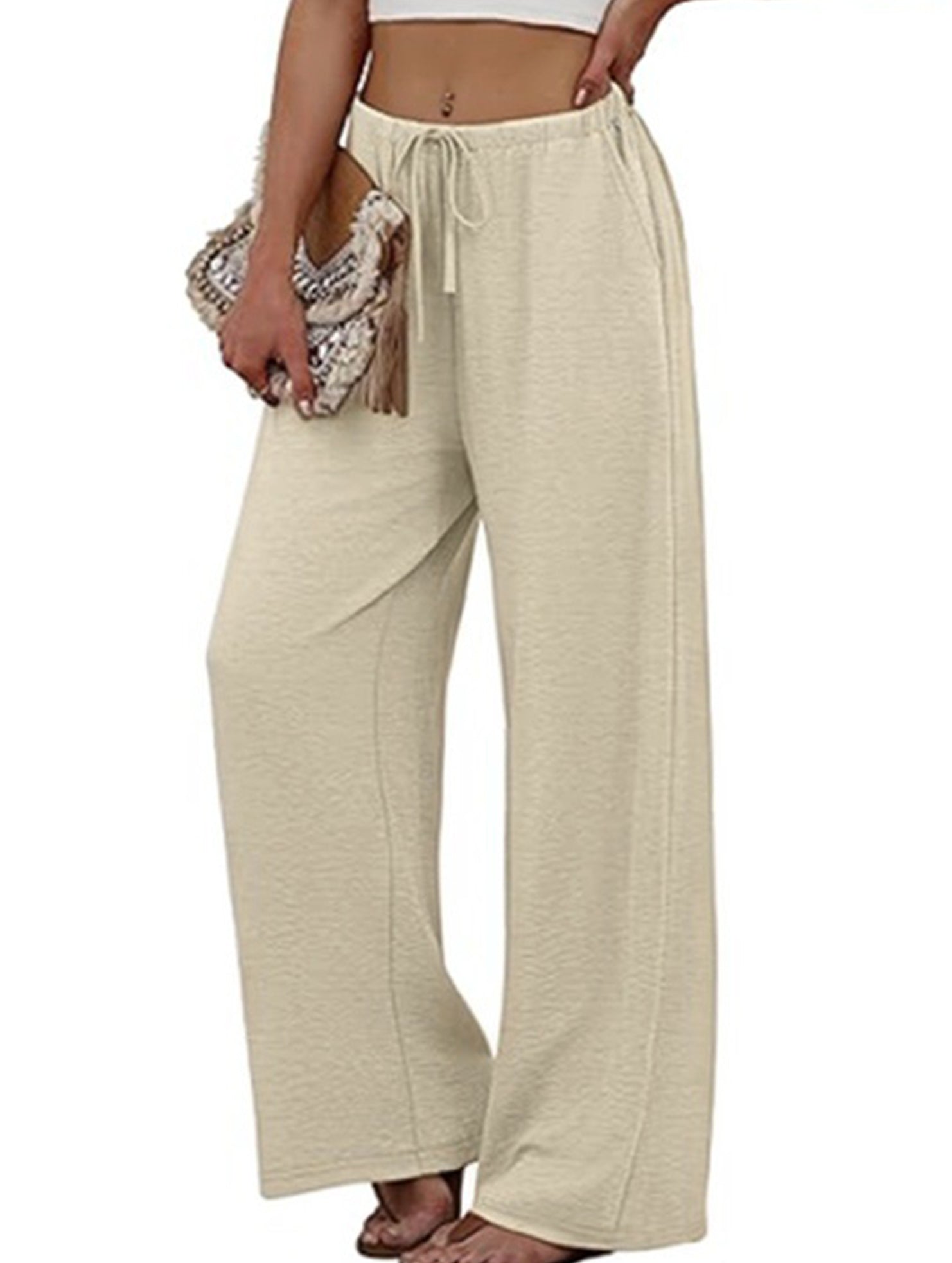 Versatile Elastic Waist Wide-Leg Pants for Women_CWBLP01528